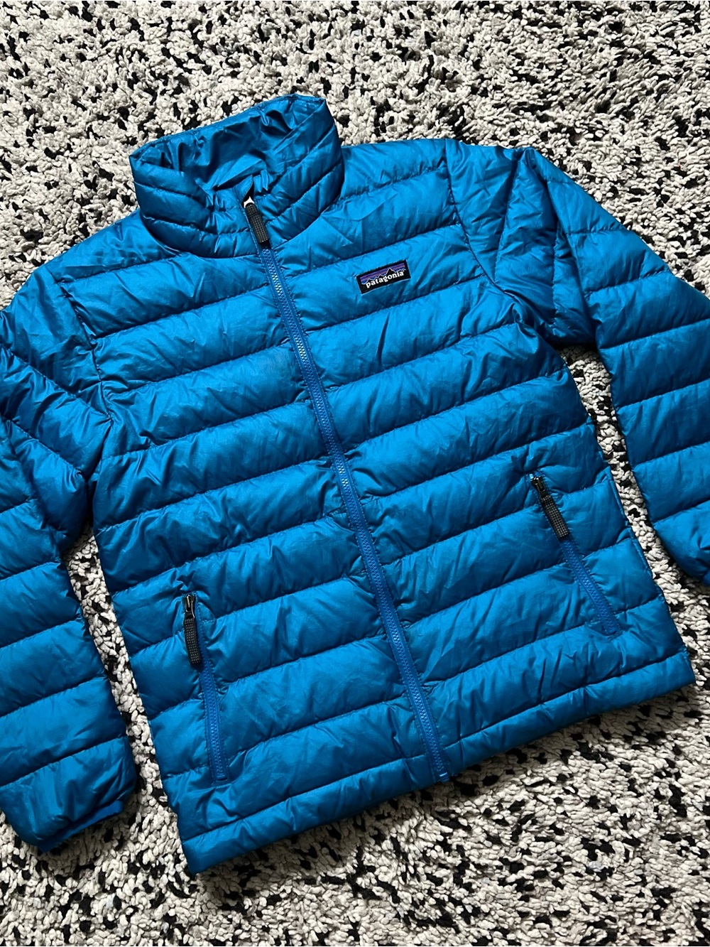 Patagonia Boys Down Sweater Jacket Blue Puffer 68245 Full Zip Size 7-8Y - Picture 3 of 16